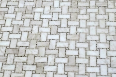 Custom water jet basket weave marble floor