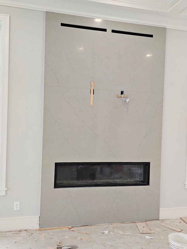 Custom Quartz Fireplace in Englewood, NJ