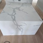 Modern Kitchen Island Calacatta Infinity Quartz by Reliance Marble in Palisades Park, NJ